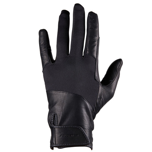 960 Horse Riding Gloves – Black | Premium Leather Grip & Breathable Mesh